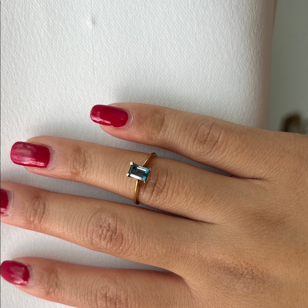 Linjer Turquoise Gold Ring